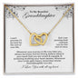 To My Beautiful Granddaughter | I Love You With All My Heart - Interlocking Hearts necklace