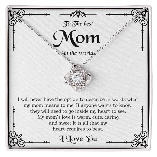 To My Best Mom | You're The Best Mom In The World - Love Knot Necklace